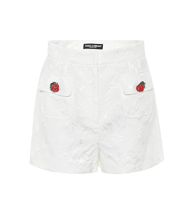 Cotton and silk jacquard shorts