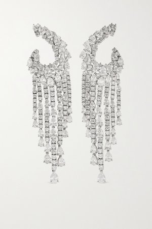 White gold 18-karat white gold diamond earrings | YEPREM | NET-A-PORTER