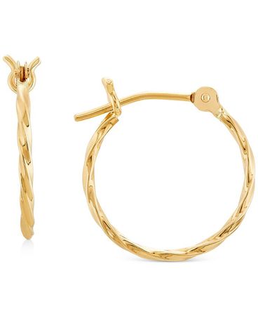 Macy's Twist Hoop Earrings in 10k Gold, 5/8" - Macy's