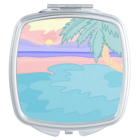 Compact Mirror with Sunset on the Beach design | Zazzle.com