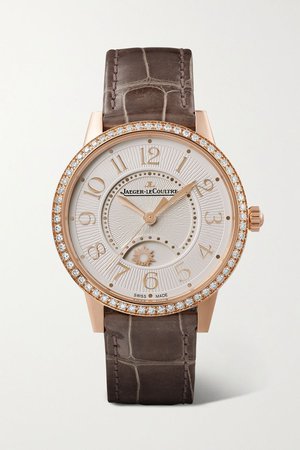 Rose gold Rendez-Vous Night & Day automatic 34mm medium pink gold, alligator and diamond watch | Jaeger-LeCoultre | NET-A-PORTER