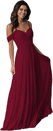 Amazon.com: Miao Duo Women's Long Off Shoulder Chiffon Bridesmaid Dresses with Pockets for Wedding MD1201 : Clothing, Shoes & Jewelry