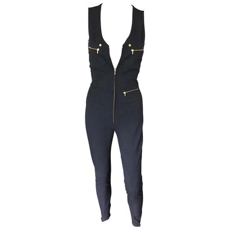 Tom Ford for Gucci S/S 1993 Runway Vintage Zipper Jumpsuit For Sale at 1stDibs