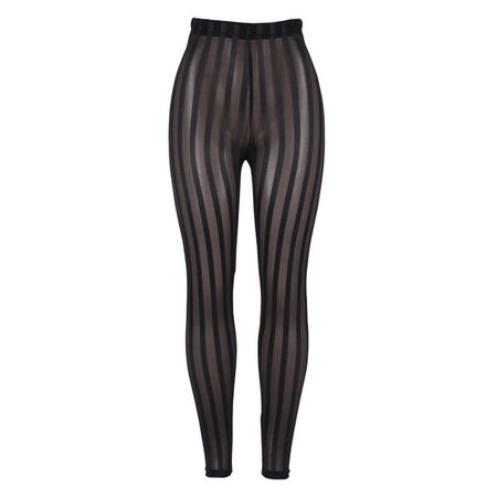 Musuos Women's Mesh Striped Perspective Leggings Sexy Stretchy Slim Long Pants - Walmart.com