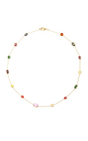 Renee Lewis- 18K Gold Multi Colored Sapphire Necklace b