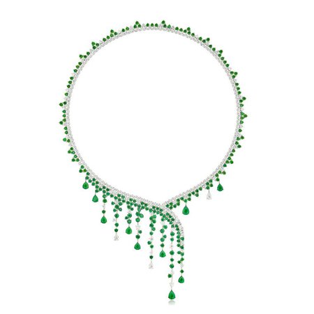 Diana emerald and diamond necklace