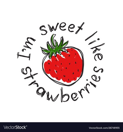Fashionable print for a t-shirt with strawberry Vector Image