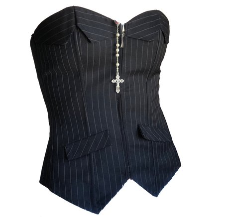 pinstripe corset top