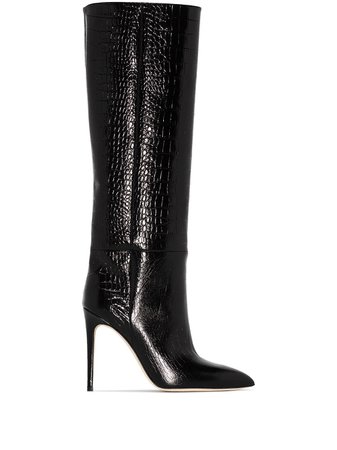 Shop Paris Texas crocodile-effect 105mm knee-high boots with Express Delivery - FARFETCH