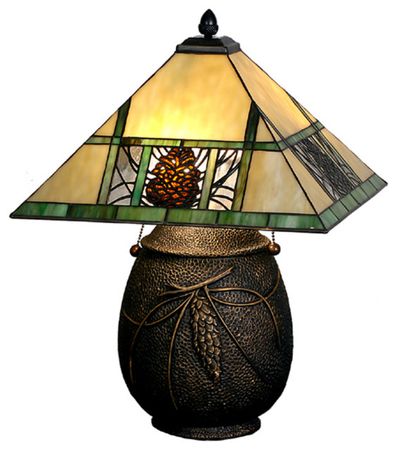 Meyda Tiffany 67850 19.5" H Pinecone Ridge Table Lamp - Traditional - Table Lamps - by Buildcom | Houzz