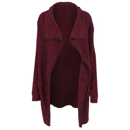 Urban Classics Basic ladies knitted long cape vest bordeaux red | Atti