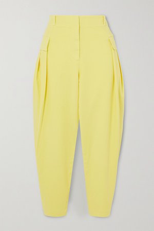 Yellow Stretch-cotton twill tapered cargo pants | Stella McCartney | NET-A-PORTER