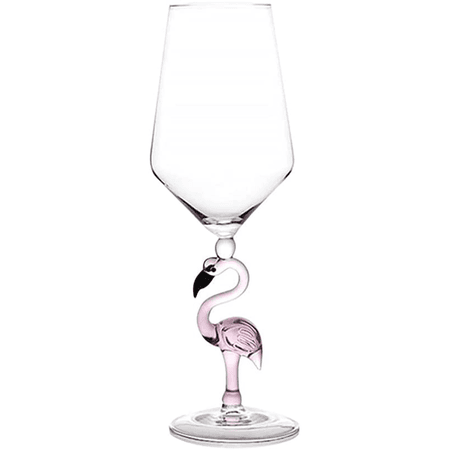 flamingo wine glass pink
