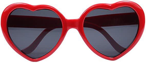Amazon.com: Armear Women's Lady Girl Fashion Large Oversized Heart Shaped Retro Plastic Sunglasses Cute Love Eyewear Red: Clothing