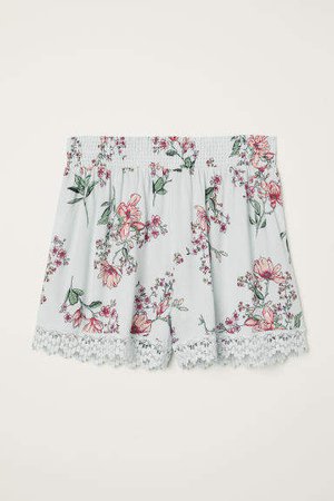 Wide-cut Shorts - Turquoise