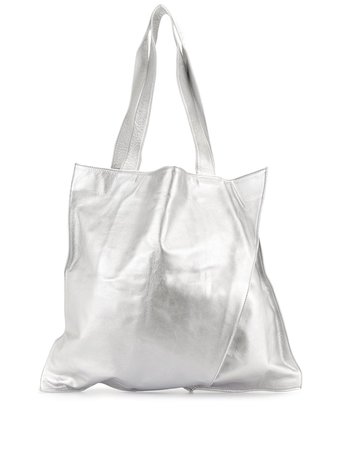 Discord Yohji Yamamoto Origami metallic-print tote bag silver DWI15723 - Farfetch
