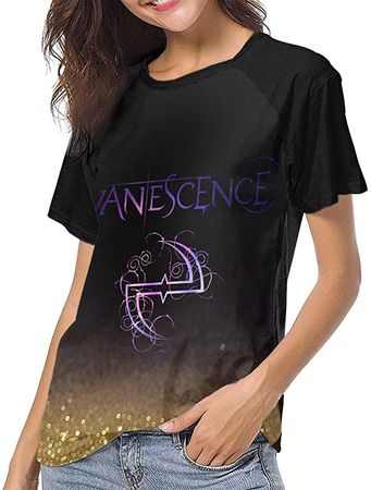 JosephG Evanescence Womens Short Sleeve Raglan Baseball T-Shirts Black XL at Amazon Women’s Clothing store