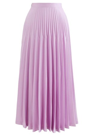 High-Waisted Full Pleated Maxi Skirt in Pink - Retro, Indie and Unique Fashion