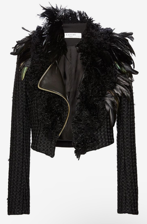black feather jacket