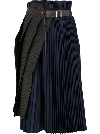 Sacai Asymmetric Pleated Skirt - Farfetch