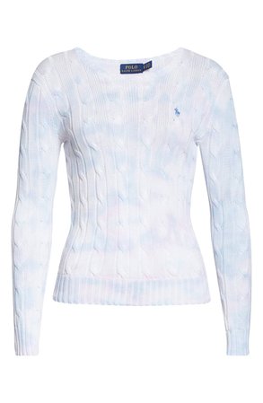 Polo Ralph Lauren Pastel Paint Splatter Cotton Cable Sweater | Nordstrom