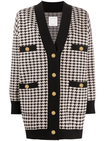 Shop SANDRO houndstooth cardigan with Express Delivery - FARFETCH