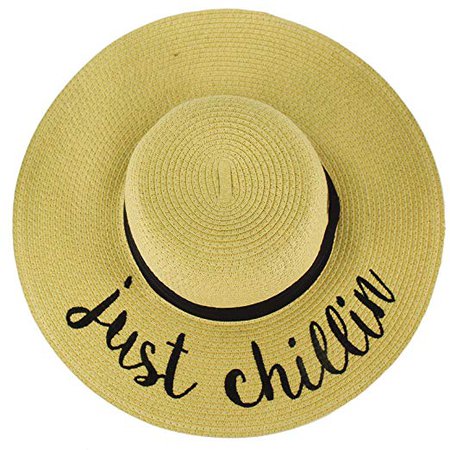 C.C Always on Vacay Wide Brim 4\ Summer Derby Beach Pool Floppy Dress Sun Hat at Amazon Women’s Clothing store