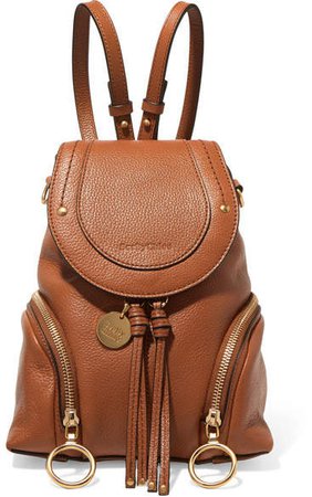 Olga Small Textured-leather Backpack - Tan
