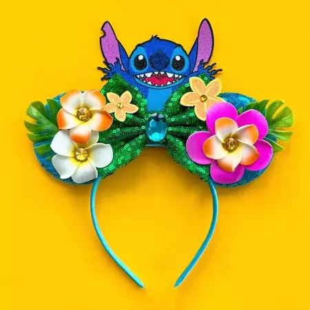 Disney Mickey Mouse Ears Headbands Women Child Party Hair Accessories Lilo Stitch Headband For Girls Kids Sequins Bow Hairbands - Headband - AliExpress