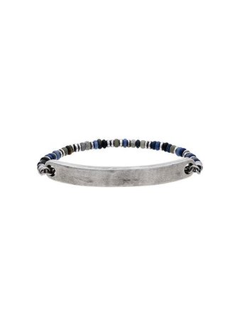 M. Cohen blue and silver 9 mm bar sterling silver bracelet