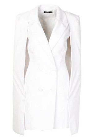 Woven Double Breasted Cap Detail Blazer Dress | Boohoo