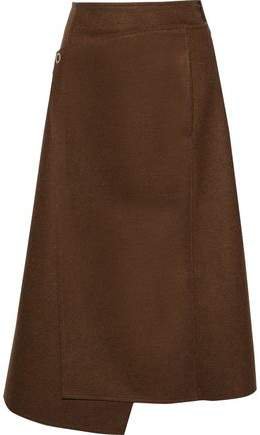 Wool-blend Felt Midi Wrap Skirt