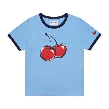 Harumio Kirsh - Big Cherry Ringer T-Shirt - Blue