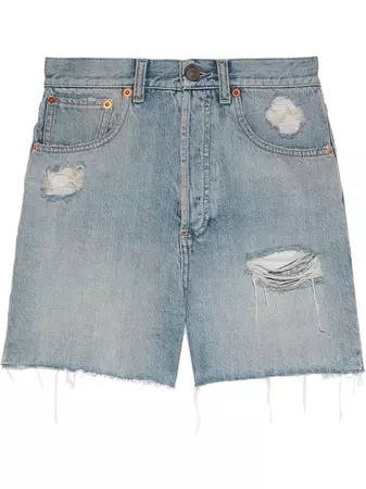 Shop Gucci eco-washed denim shorts with Express Delivery - FARFETCH
