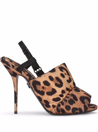 Shop Dolce & Gabbana leopard-print open-toe sandals with Express Delivery - FARFETCH