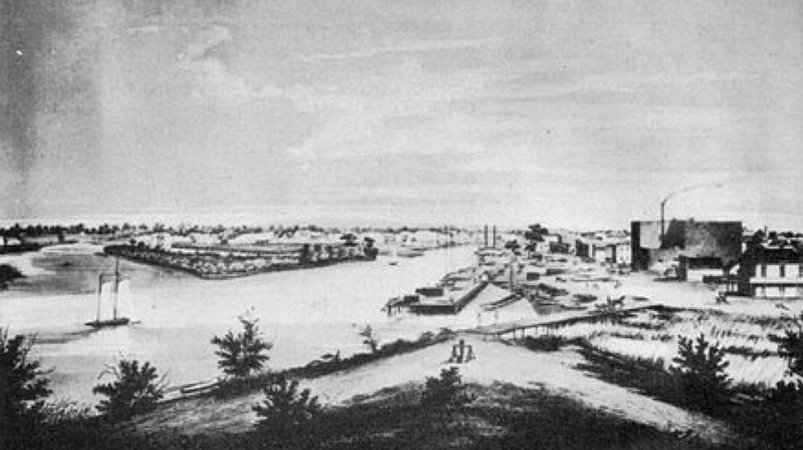 historical black and white port