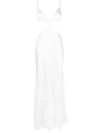 Cult Gaia feather-detail Open Back Gown - Farfetch
