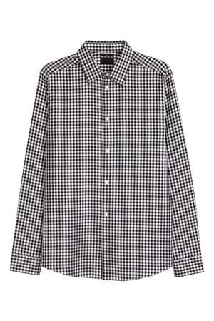 Checked shirt Slim fit - Black/White checked - Men | H&M GB