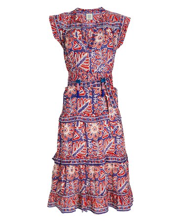 Bell Aubry Silk-Cotton Voile Midi Dress | INTERMIX®