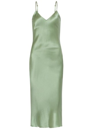 silk dress sage green