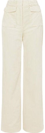 Victoria, Cotton-corduroy Pants - Cream