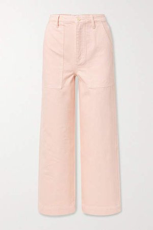 Patrick Cropped High-rise Wide-leg Jeans - Pastel pink