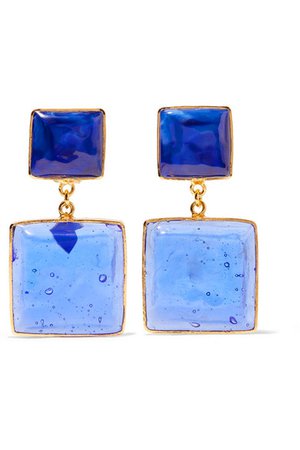 Loulou de la Falaise | Gold-plated and glass clip earrings | NET-A-PORTER.COM