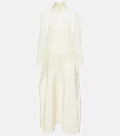 Bellamy Silk Midi Dress in White - Khaite | Mytheresa