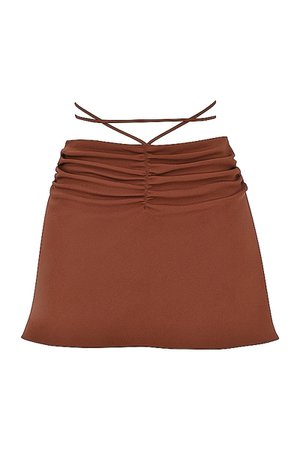 'Rumour' Chocolate Tie Waist Mini Skirt- Mistress Rock
