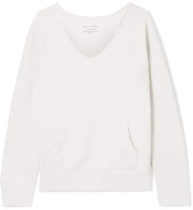 Tiara Distressed Cotton-jersey Sweatshirt - White