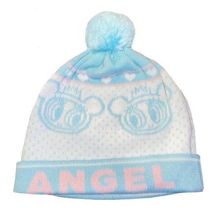 angel blue blue pink beanie hat