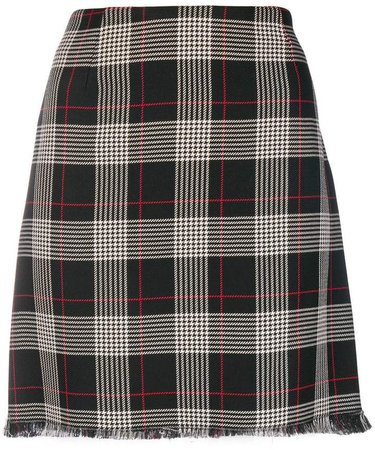 frayed plaid skirt