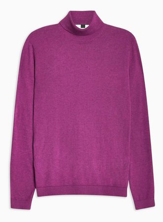 Purple Marl Essential Turtle Neck Sweater | Topman