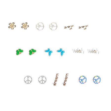 9 Pack Festival Theme Stud Earrings | Claire's